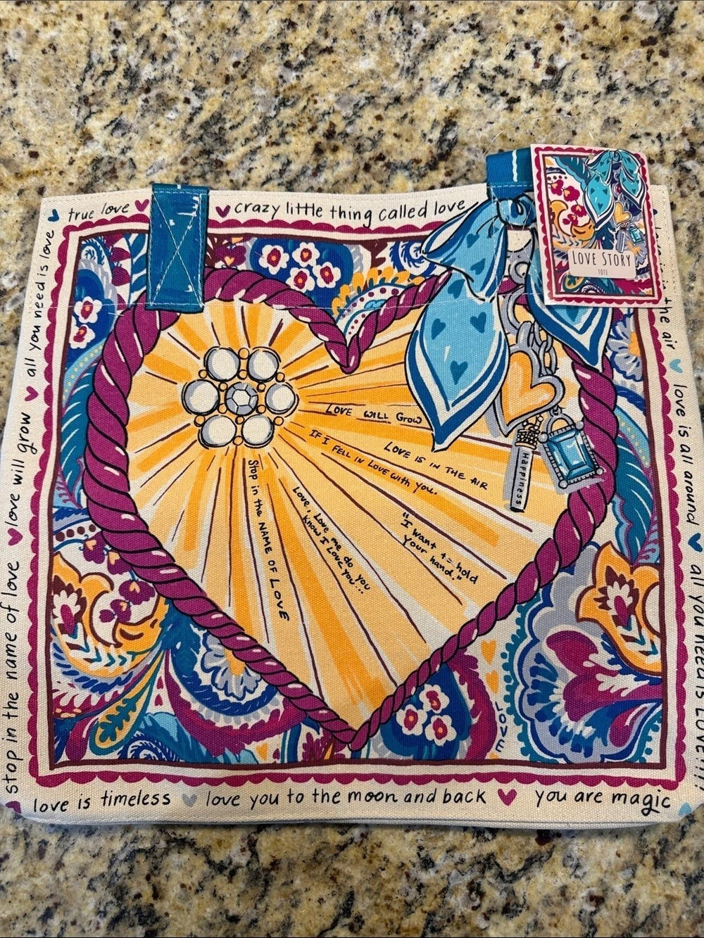 Brighton Love Story Tote Floral Blue & Multicolor D30349